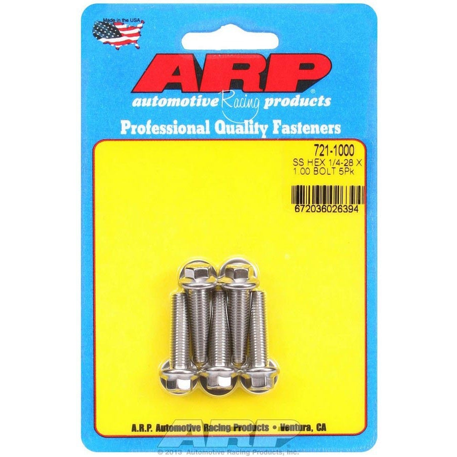 ARP Stainless Steel Bolt Kit - 6 Point (5) 1/4-28 x 1.000