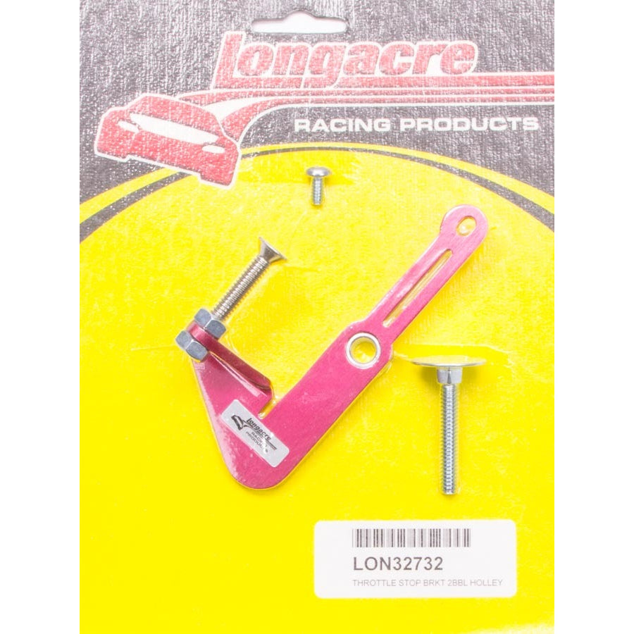Longacre Primary Throttle Stop Bracket - Holley 2 BBL