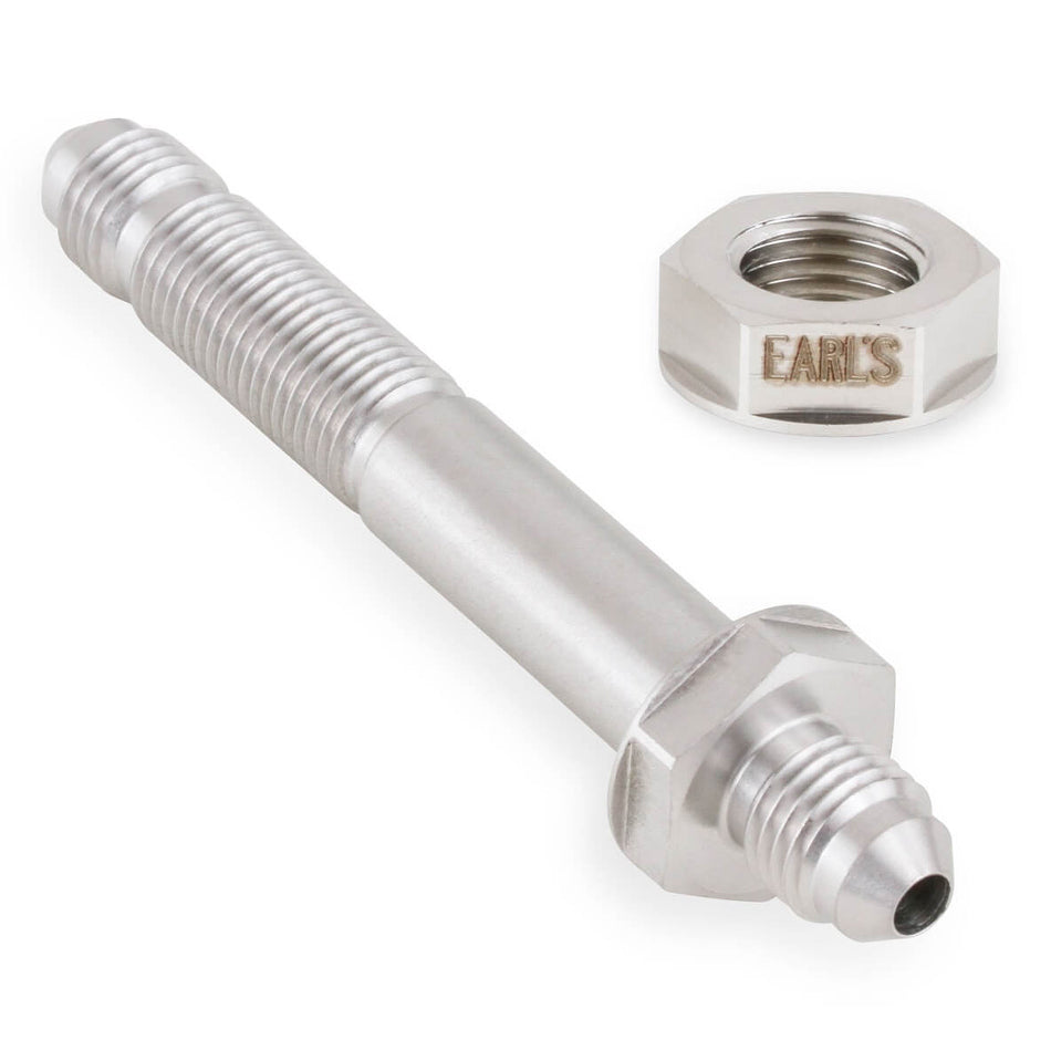 Earl's Bulkhead - Straight - 3 AN Male to 3 AN Male Bulkhead - Stainless - Natural
