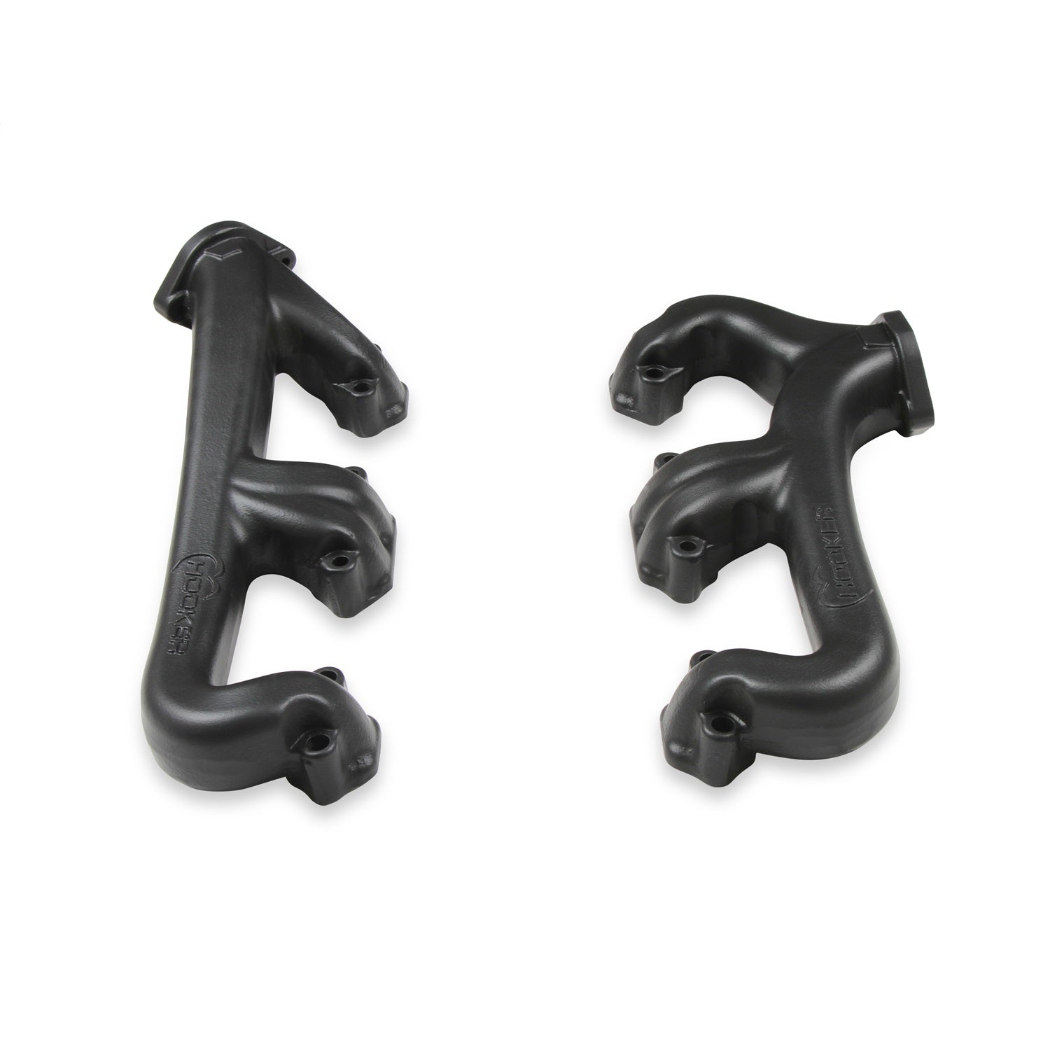 Hooker Exhaust Manifold - 2-1/2 in Outlet - Raised D Port - Black Ceramic - Small Block Chevy (Pair)
