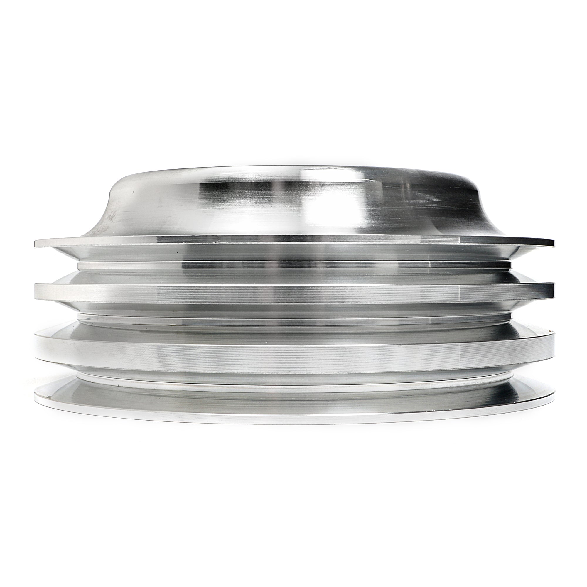 Trans-Dapt V-Belt 3 Groove Crankshaft Pulley - 6.563 in Diameter - Machined Aluminum - Long Water Pump - Small Block Chevy