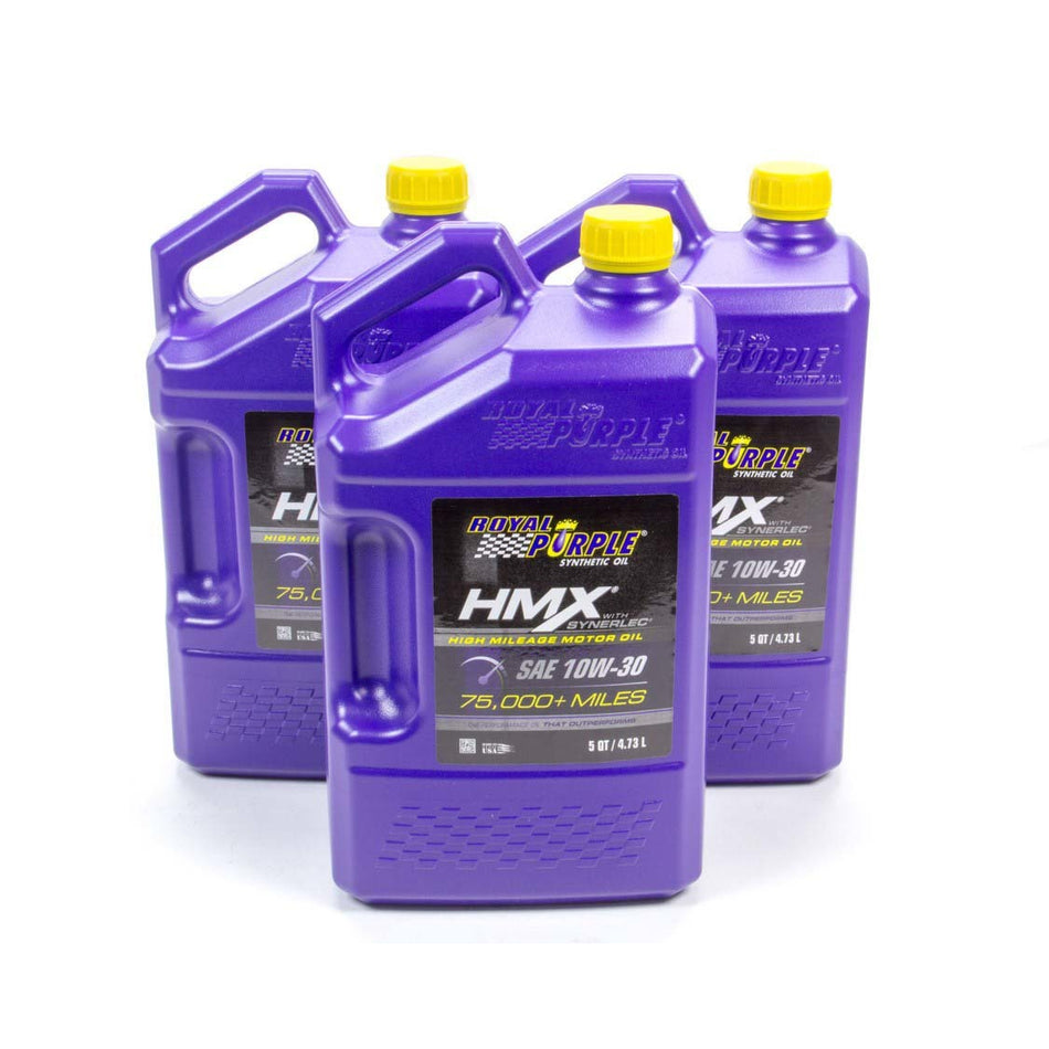 Royal Purple® HMX™ High Mileage Synthetic Motor Oil -10w30 - 5 Quart Bottle (Case of 3)
