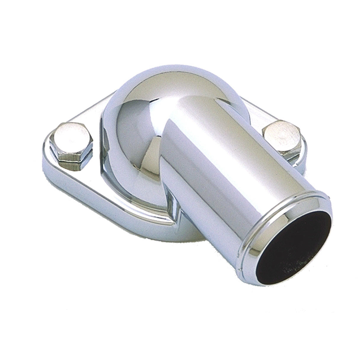 Trans-Dapt 90 Degree Water Neck - 1-1/2 in ID Hose - O-Ring - Chrome - Pontiac V8