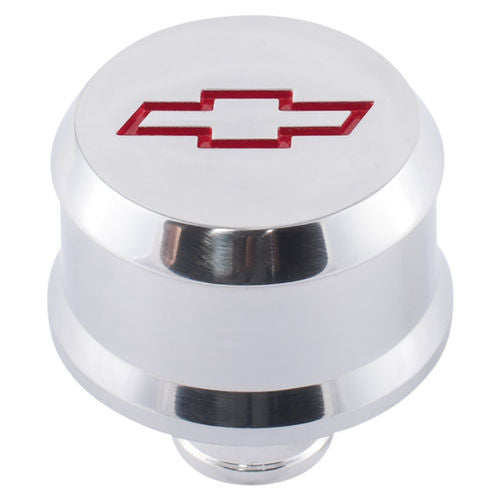Proform Push-In Slant-Edge Breather - 1-1/4 in Hole - Recessed Red Bowtie Logo - Polished