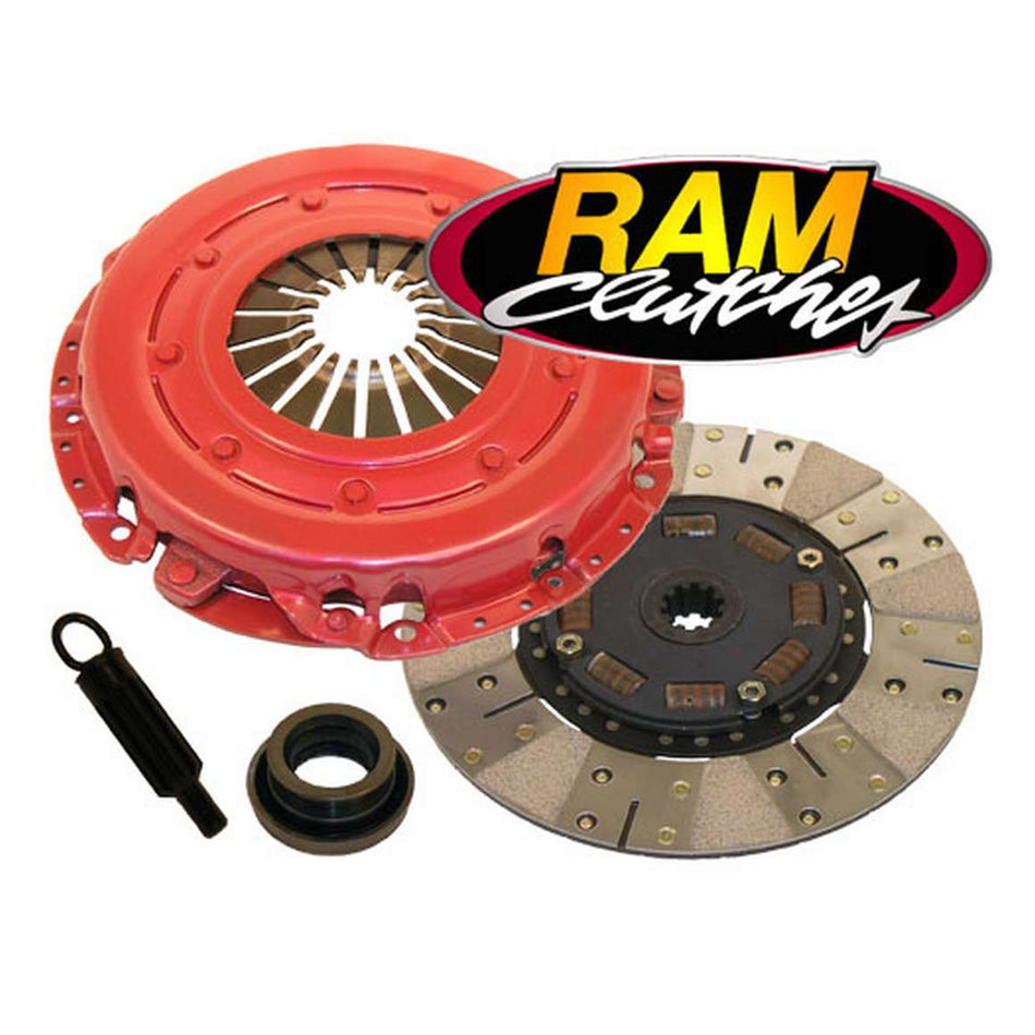 Ram Automotive Power Grip Single Disc Clutch Kit - 10-1/2 in Diameter - 1-1/16 in x 10 Spline - Sprung Hub - Metallic / Organic - V8 - Ford Mustang 1986-2000