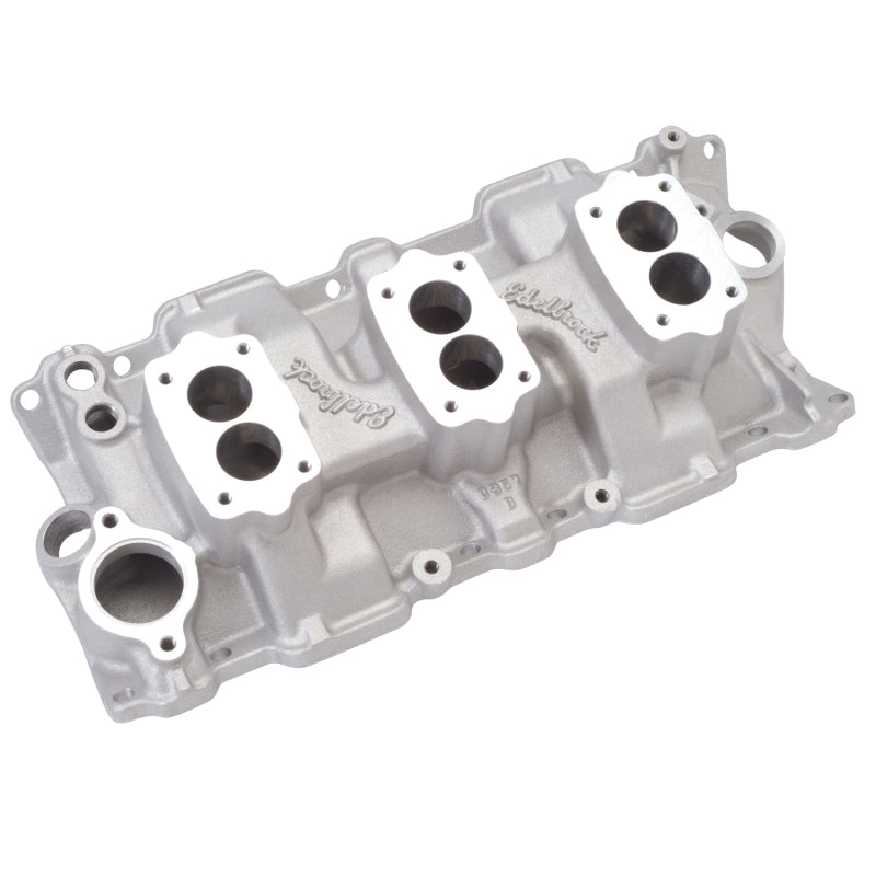 Edelbrock C357-B Three-Deuce Intake Manifold - Cast