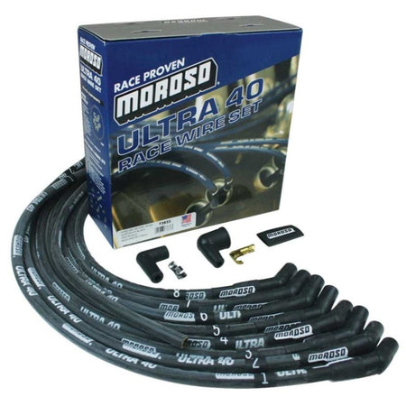 Moroso Ultra 40 Spark Plug Wire Set Sleeved Black