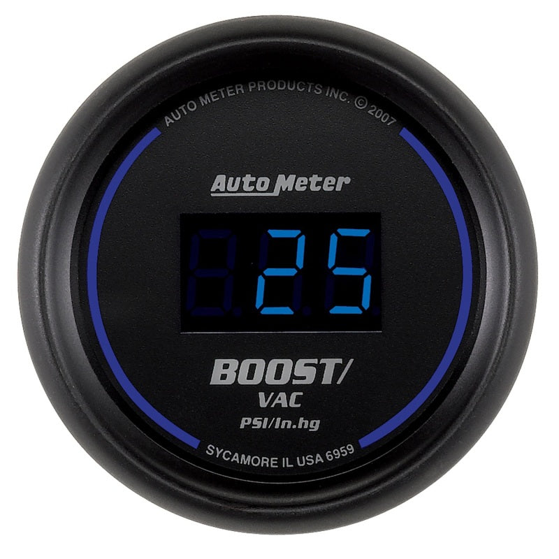 Auto Meter 2-1/16" Cobalt Boost/Vacuum Gauge -30" Hg/30 PSI