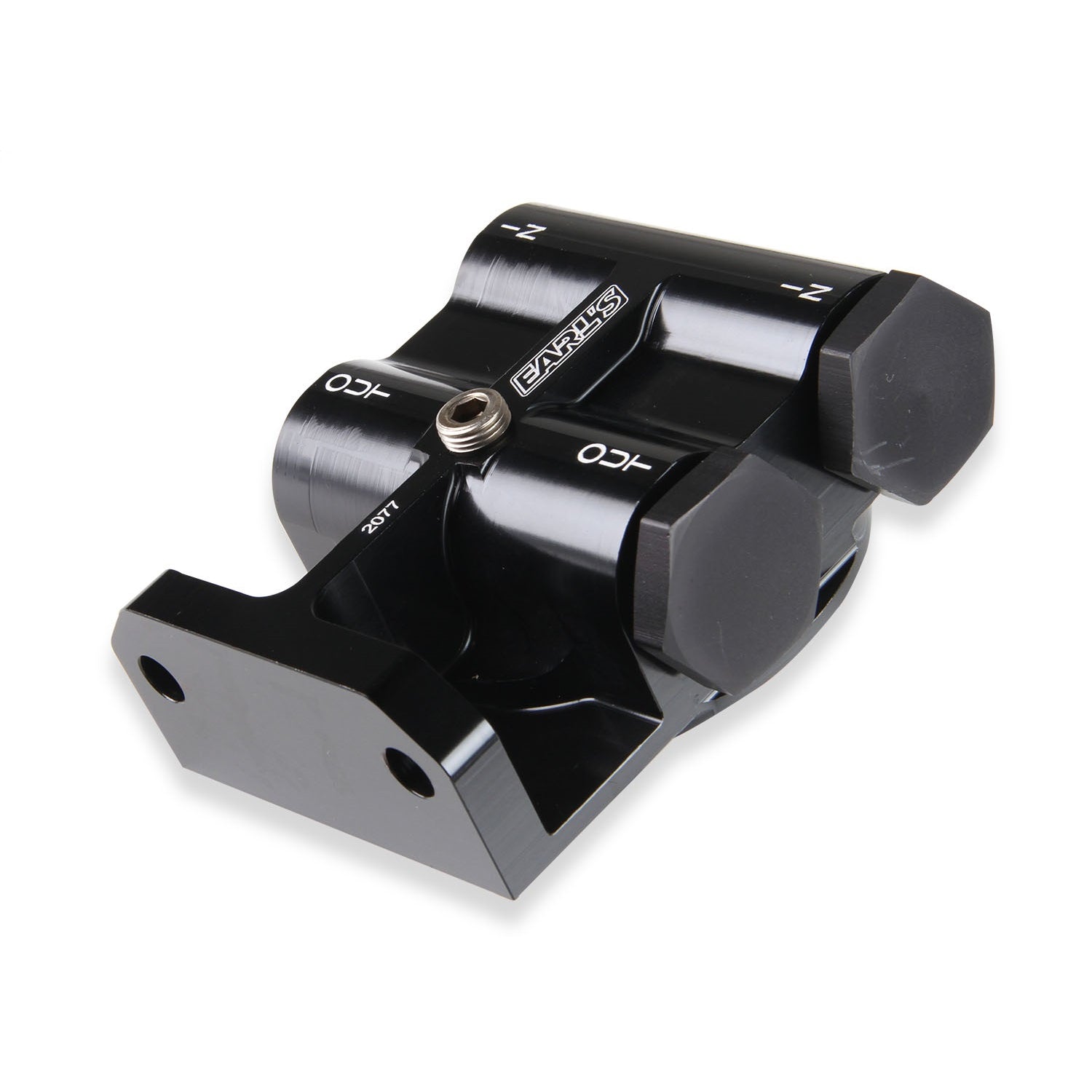 Earl's Remote Oil Filter Mount - Two 10 AN Female O-Ring Outlets - Black