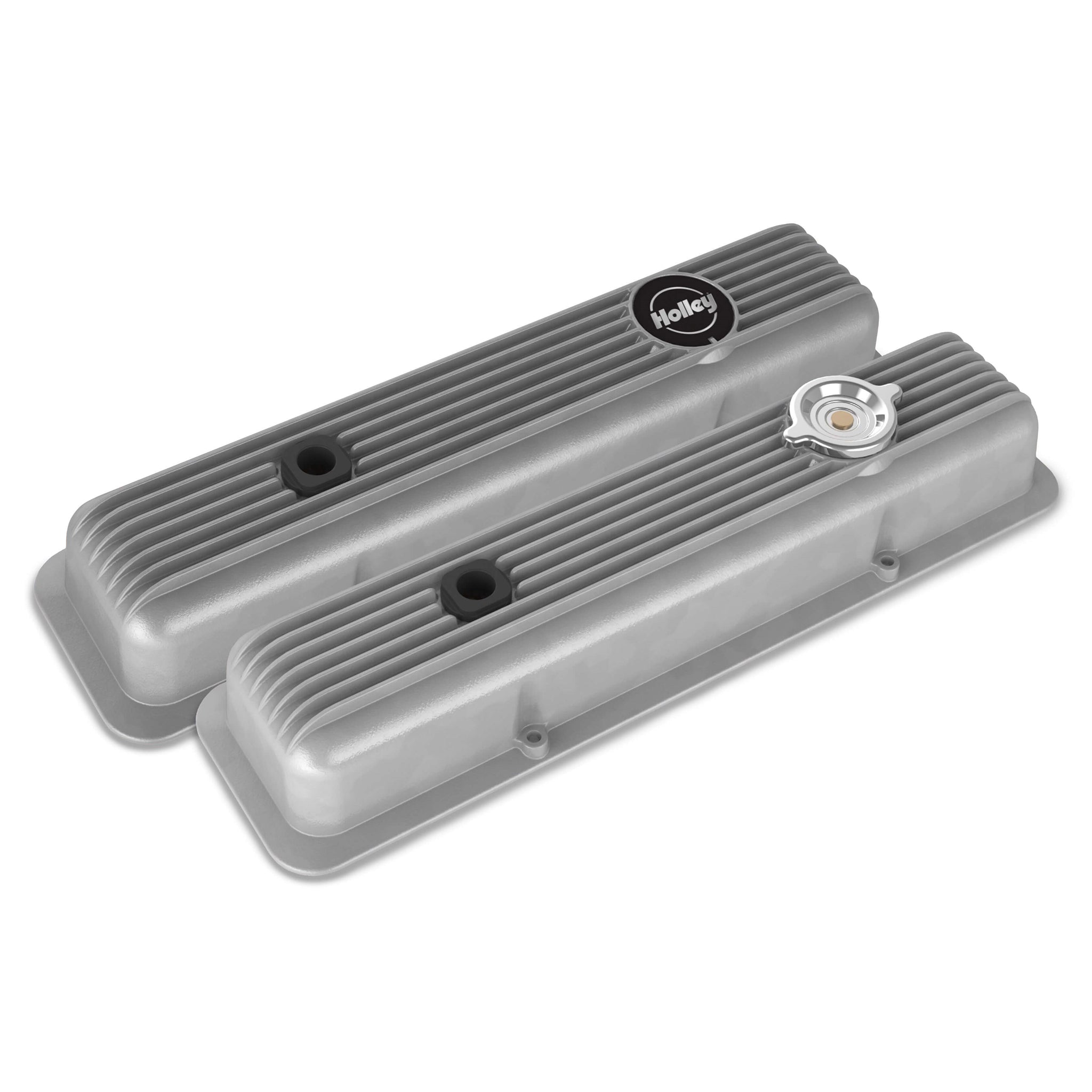 Holley Muscle Series Valve Covers - SB Chevy -Natural Finish - SB Chevy