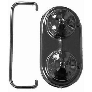 Racing Power Stock Replacement Master Cylinder Cap - 2.375 x 5 in - Dual Bail - Chrome - GM Master Cylinder 1967-80