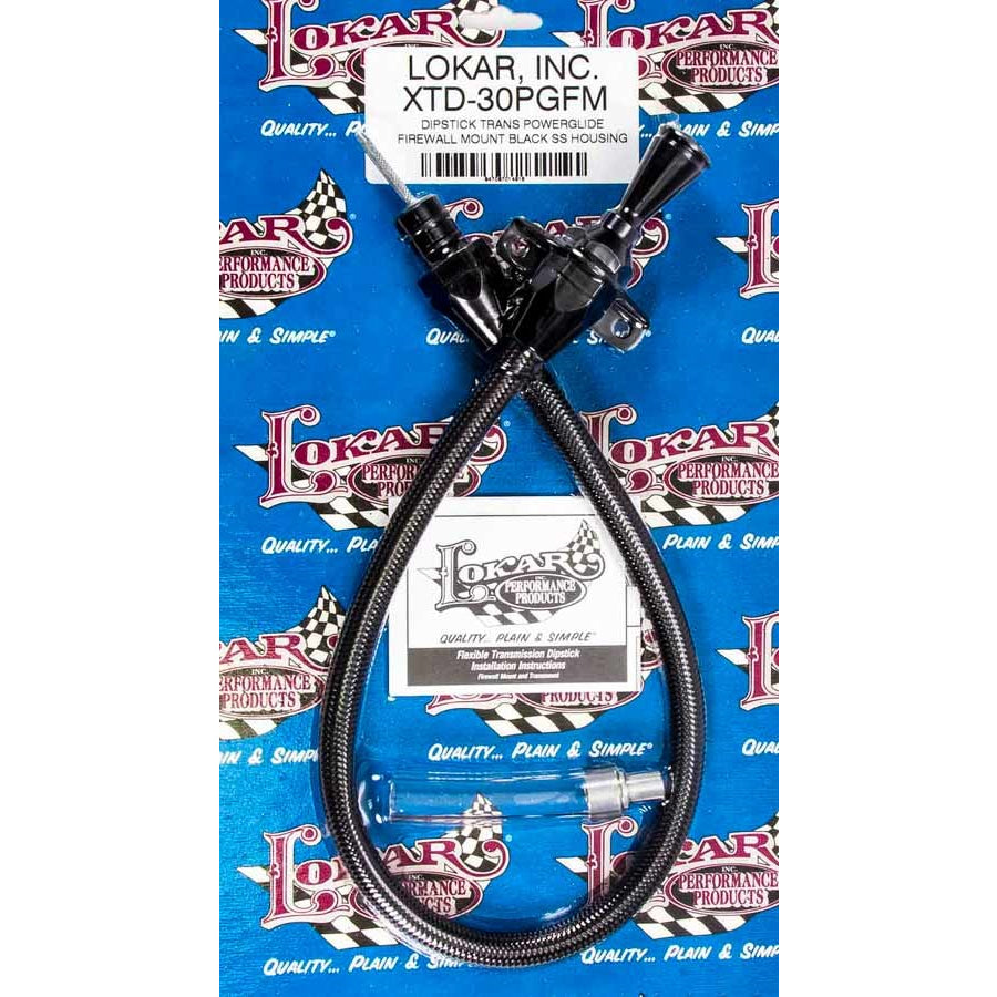 Lokar Midnight Series Hi-Tech Flexible Braided Stainless Transmission Dipstick - GM Powerglide