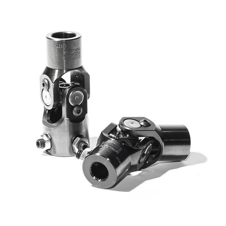 Flaming River Steering Universal Joint - Single Joint - 9/16 in 26 Spline to 3/4 in Double D - Black