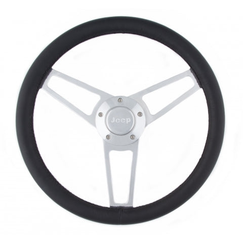 Grant Billet Series Leather Steering Wheel Jeep Logo