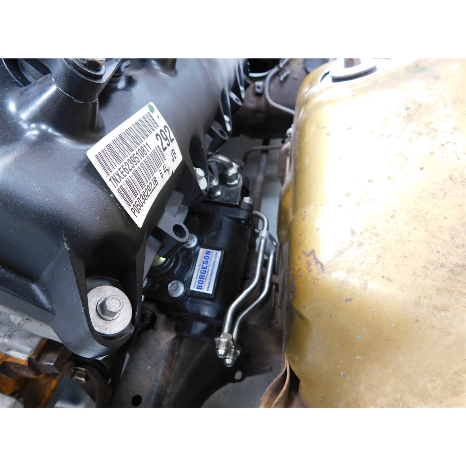 Holley Power Steering Pressure Tube - 6 AN Inlet/Outlet - Pressure/Return - Separator - Nickel Plated - Borgeson Mopar Box