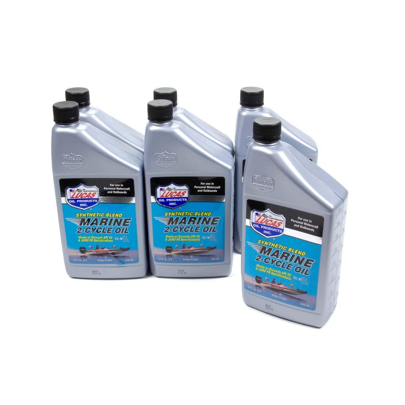 Lucas Oil Products TC-W3 Motor Oil Semi-Synthetic 1 qt Marine - Set of 6