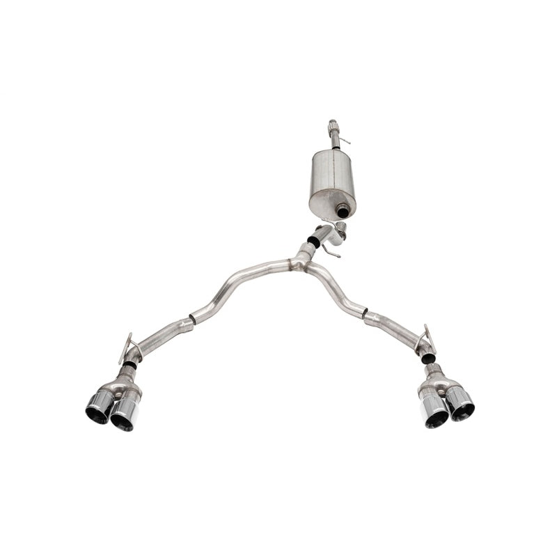 Corsa Sport Cat-Back Exhaust System - 3 in Diameter - Dual Rear Exit - Dual 4 in Polished Tips - Stainless - GM LS-Series - GM Fullsize SUV 2021-22