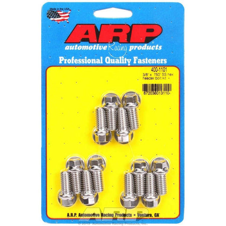 ARP Stainless Steel Header Bolt Kit - SB Chevy - 3/8" Diameter, .750" Length - Hex Head - (12 Pack)