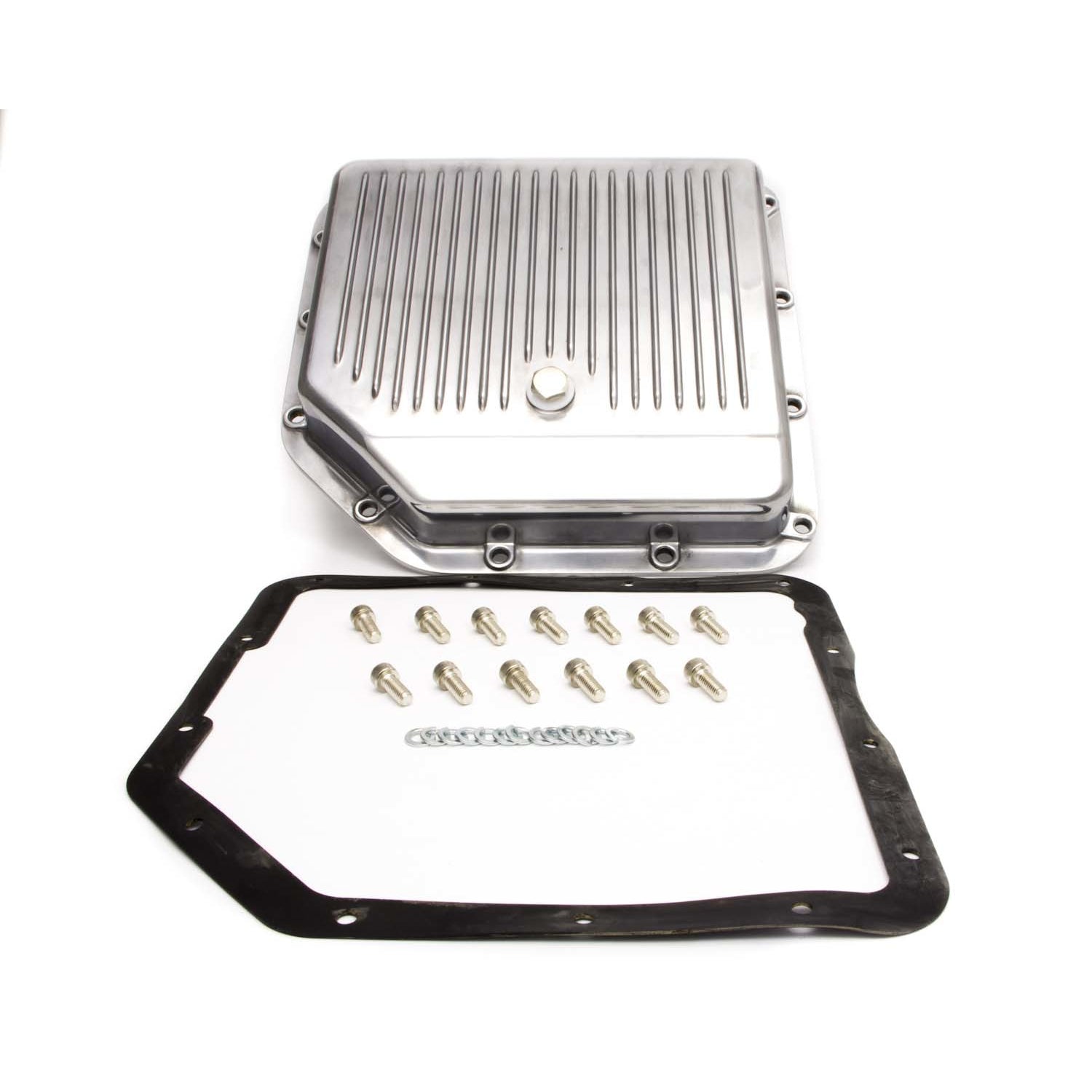 Racing Power Stock Sump Finned Transmission Pan - Polished Aluminum - TH350