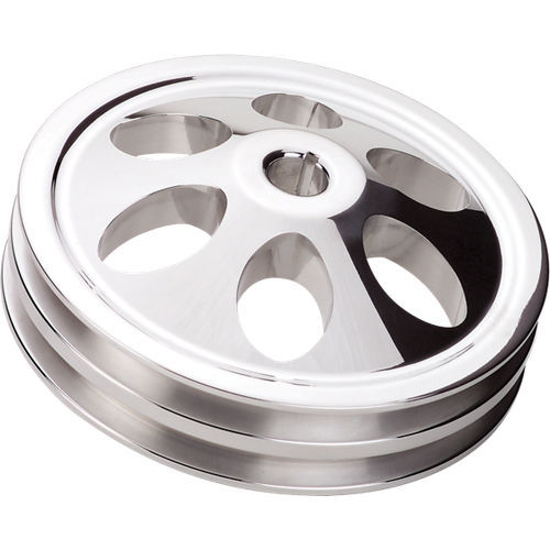 Billet Specialties V-Belt Power Steering Pulley - 2 Groove - Keyed - 6.000" Diameter - Billet Aluminum - Polished - Saginaw
