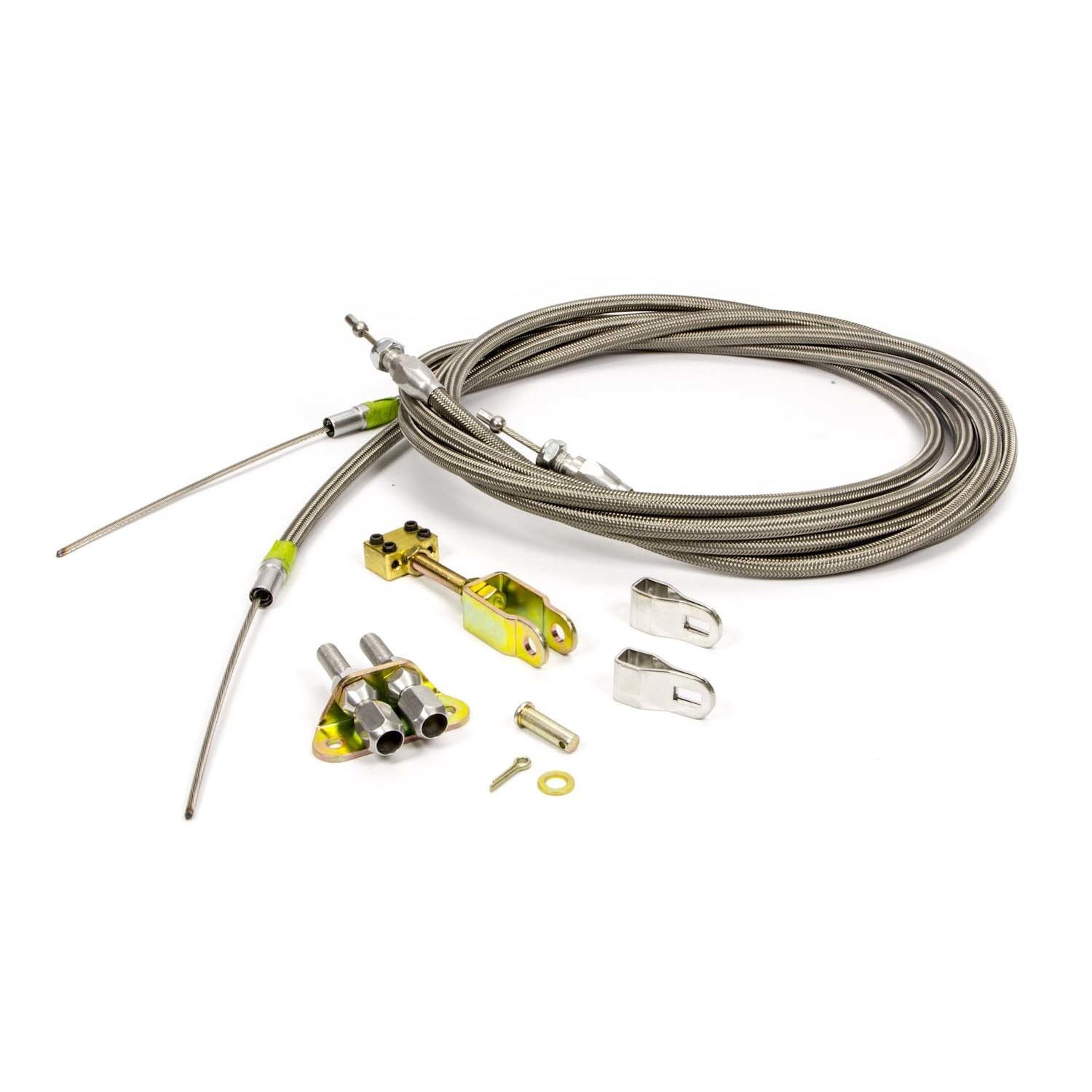 Lokar Parking Brake Cable - Cut-To-Fit - Clevises Included - Braided Stainless Housing - Natural - Ford Explorer/Ranger