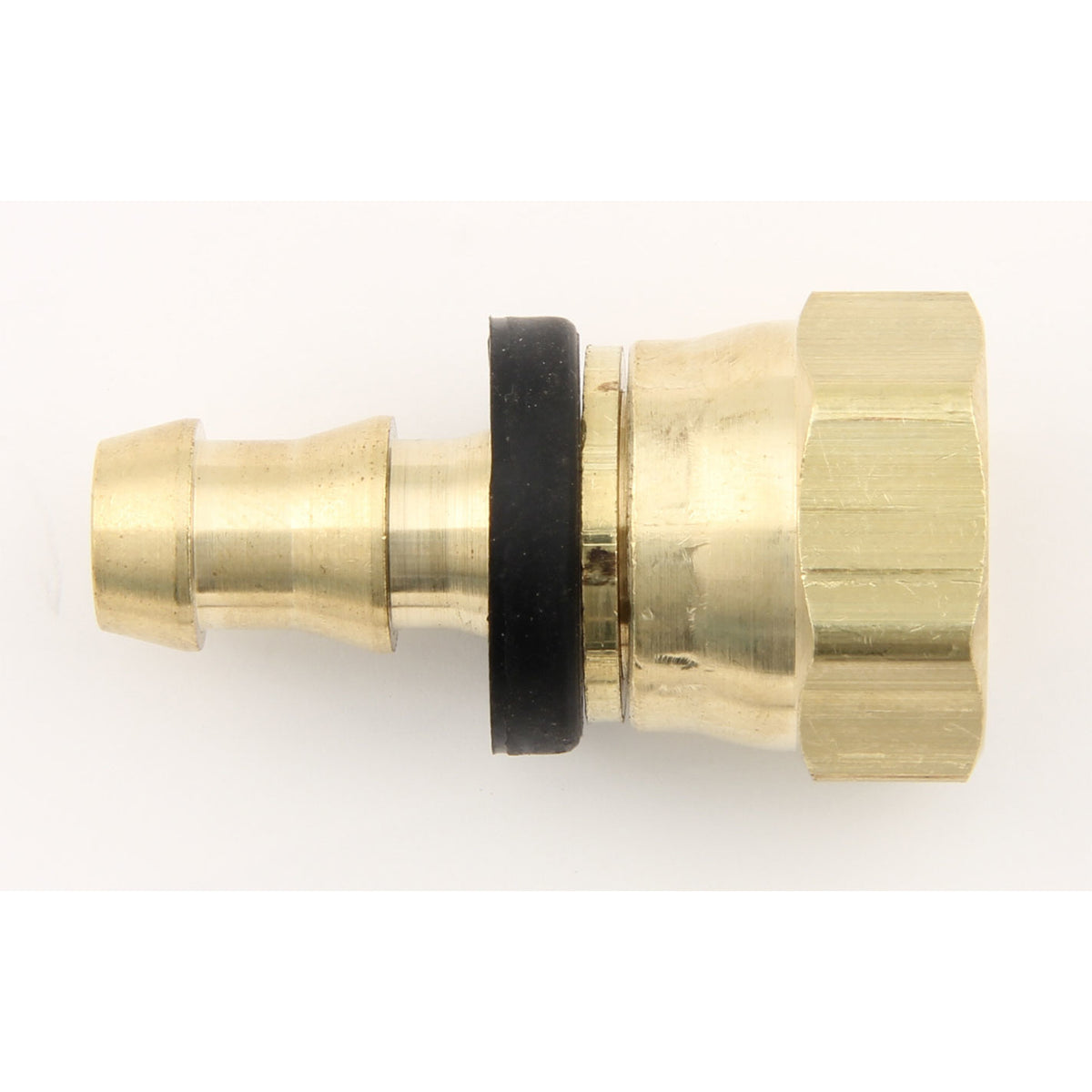 XRP Hose End Fitting Push-On Straight 8 AN Hose Barb to 10 AN Female - Brass