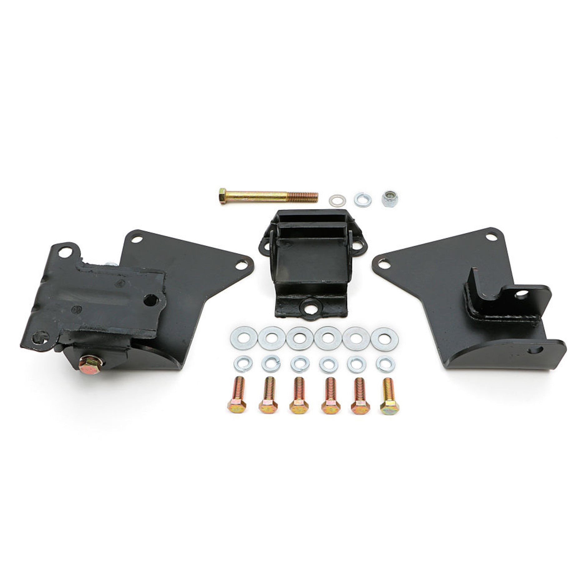Trans-Dapt Motor Mount Adapter - Steel - Black Paint - Chevy V8