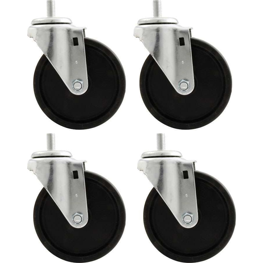 Allstar Performance Heavy Duty Engine Cradle Casters - 1-2 in Studs - 5 in Wheels - Heavy Duty Engine Cradles - Set of 4