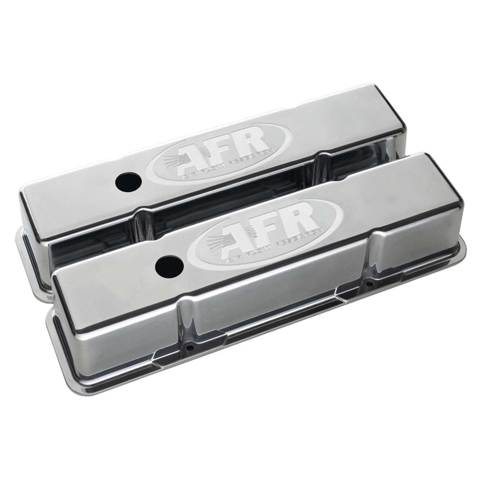 AFR Tall Valve Cover - Breather Holes - AFR Logo - Polished - Small Block Chevy - Pair