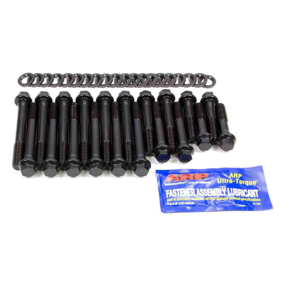 ARP High Performance Series Cylinder Head Bolt Kit - Hex Head - Chromoly - Black Oxide - D port - Pontiac V8 190-3602