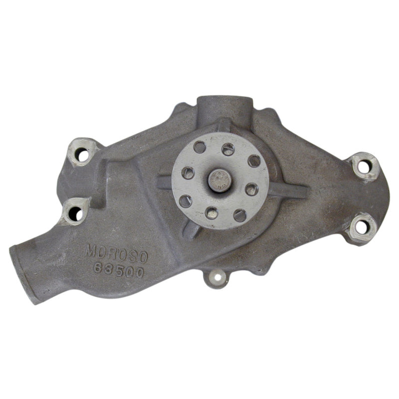 Moroso SB Chevy Aluminum Water Pump - SB and 90 V6 Chevy 5/8" Shaft - 1955-68 "Short" Design