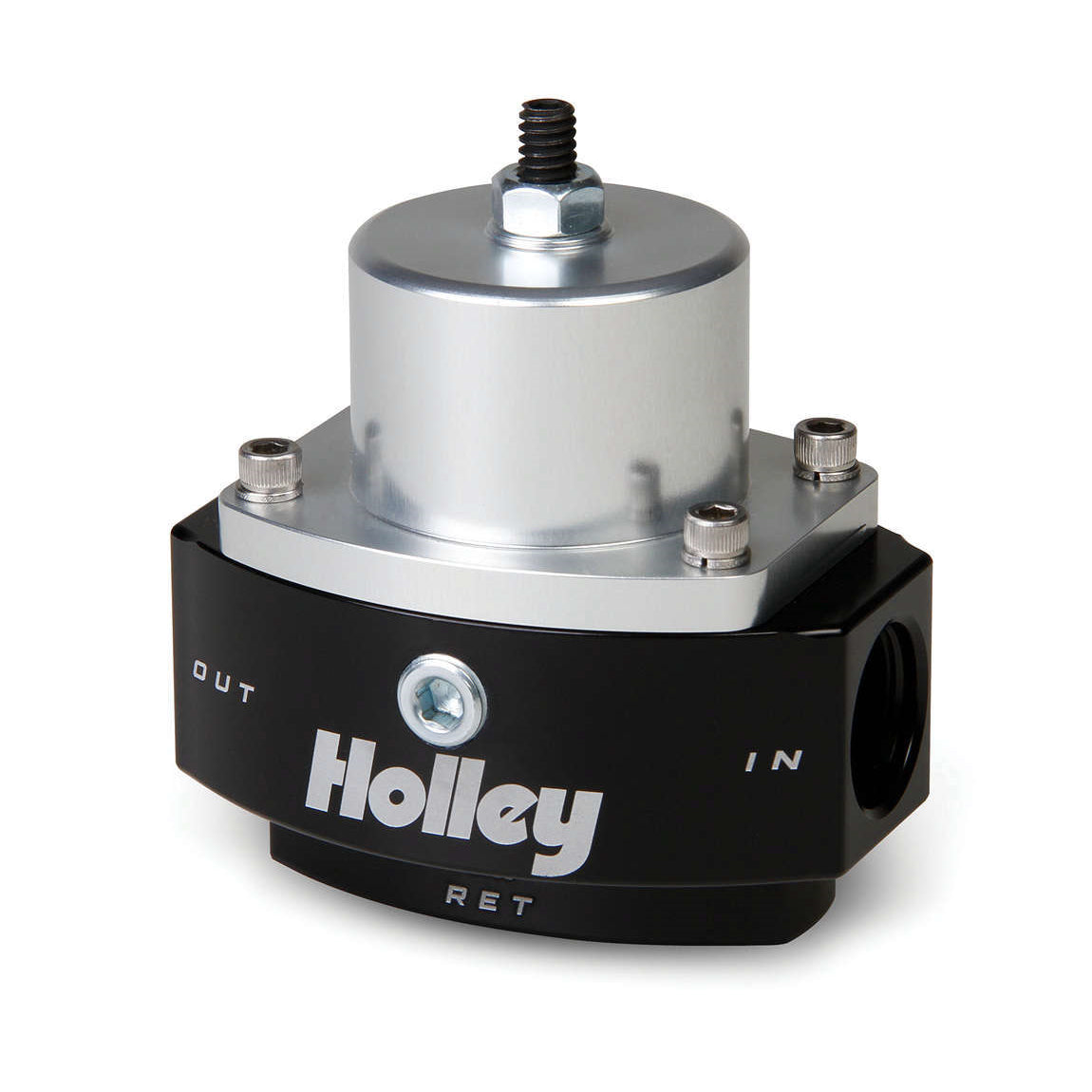 Holley HP Billet 4.5 to 9 psi In-Line Fuel Pressure Regulator - 8 AN Female O-Ring Inlet