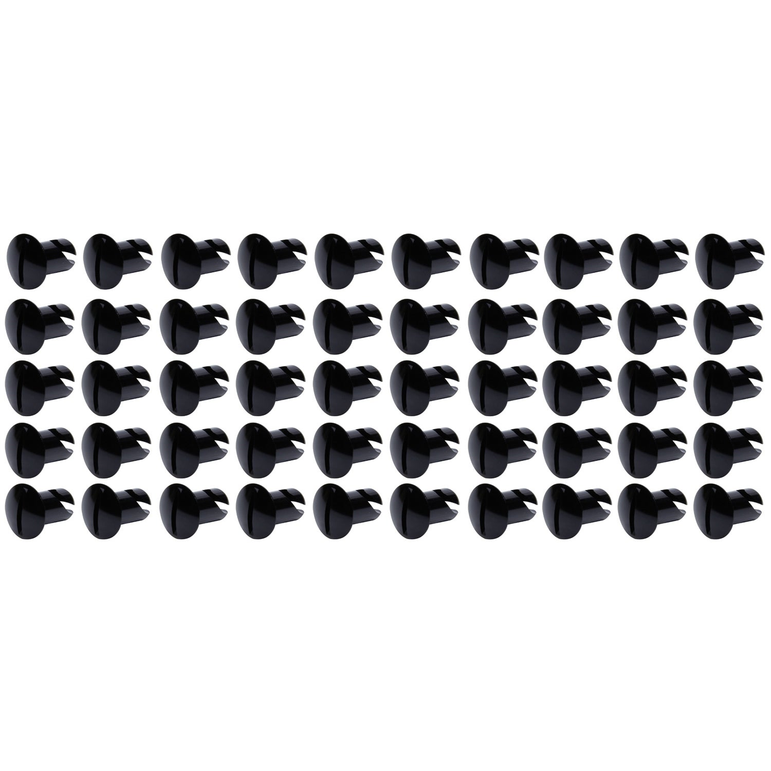 Ti22 Oval Head Dzus Buttons .500 Long - Pack of 50 - Black