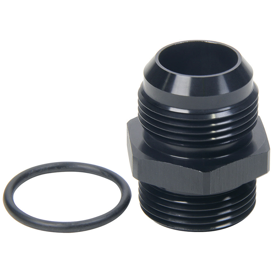 Allstar Performance Straight Adapter - 16 AN Male to 16 AN Male O-Ring - Aluminum - Black Anodize