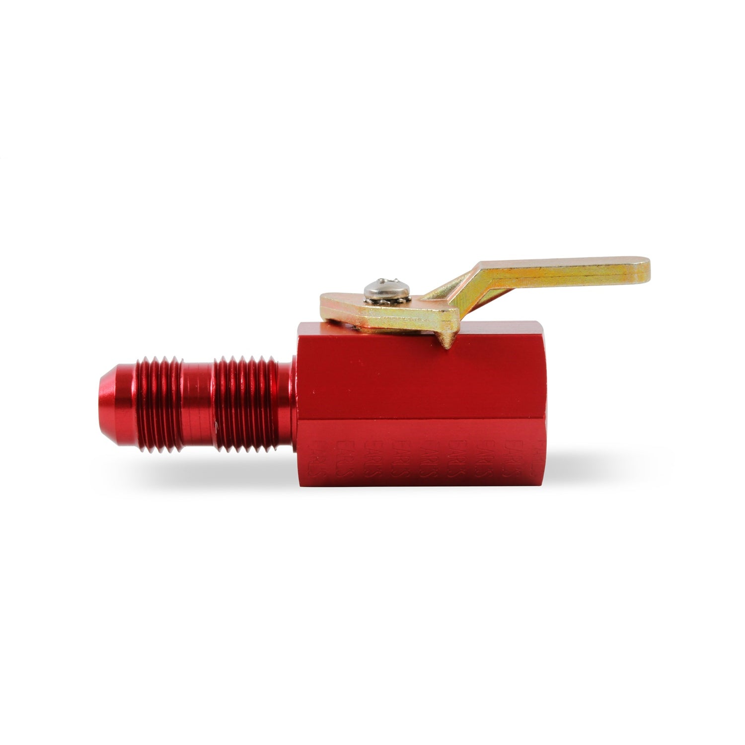 Earl's Shut-Off Valve - 3/8" NPT Inlet Thread, -06 AN Bulkhead Outlet Thread, 2-3/4" Body Length - Red Anodized