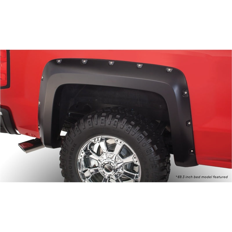 Bushwacker Pocket Style Front / Rear Fender Flare - 2 in Wide - Black - GM Fullsize Truck 2007-14