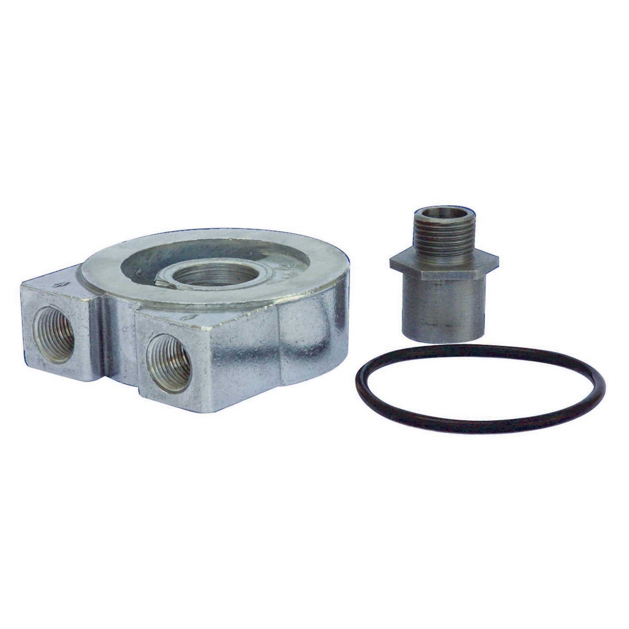 Perma-Cool Sandwich Oil Filter Adapter 3/4-16" Center Thread 3/8" NPT Female Inlet/Outlet Aluminum