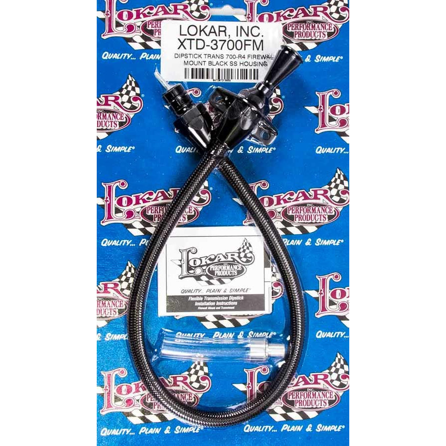 Lokar Midnight Series Hi-Tech Flexible Braided Stainless Transmission Dipstick - GM 700R4 Transmission