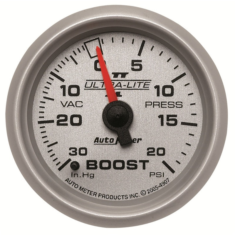 Auto Meter Ultra-Lite II Mechanical Boost / Vacuum Gauge - 2-1/16 in.