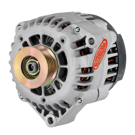 Powermaster Alternator - 12V - 6 Rib Serpentine Pulley - Aluminum - GM