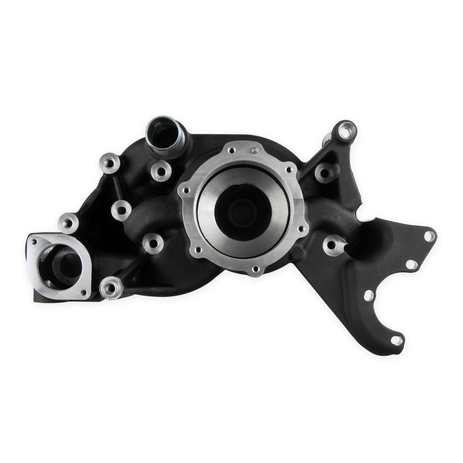 Holley 6 Rib Serpentine Pulley Kit - Cast Aluminum - Black - Small Block Chevy