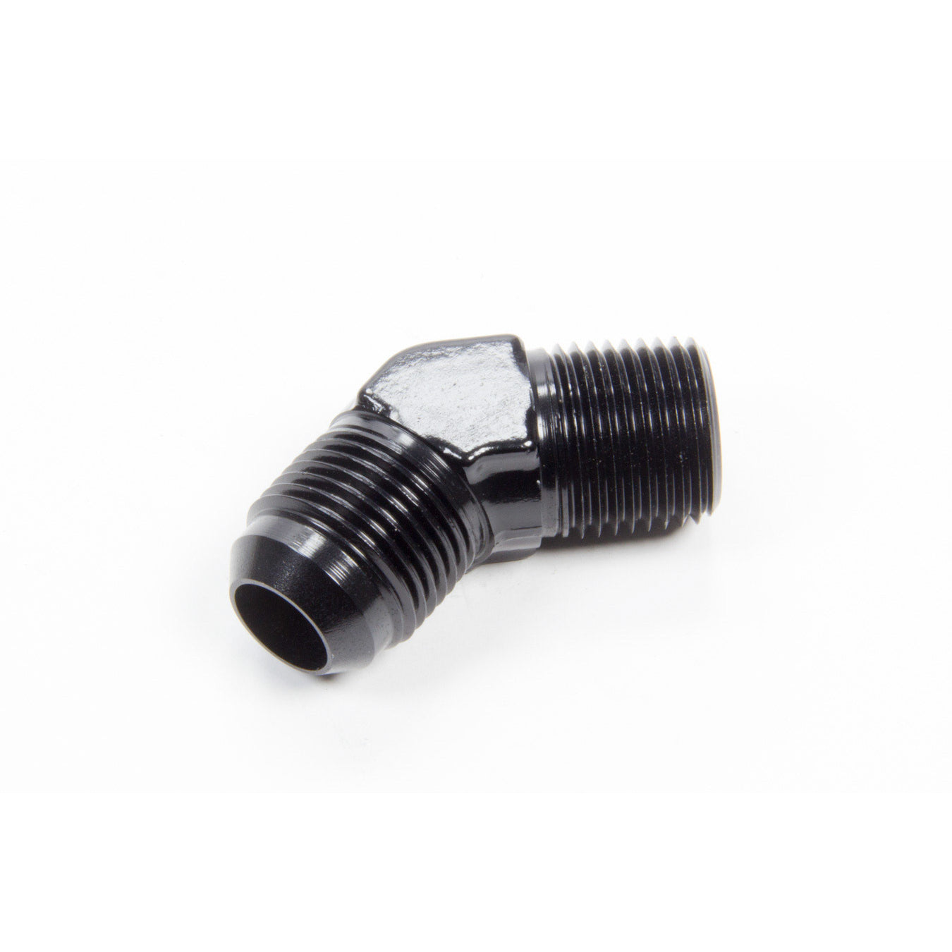 Aeroquip Black Aluminum 45 -10 AN to 1/2" NPT Adapter