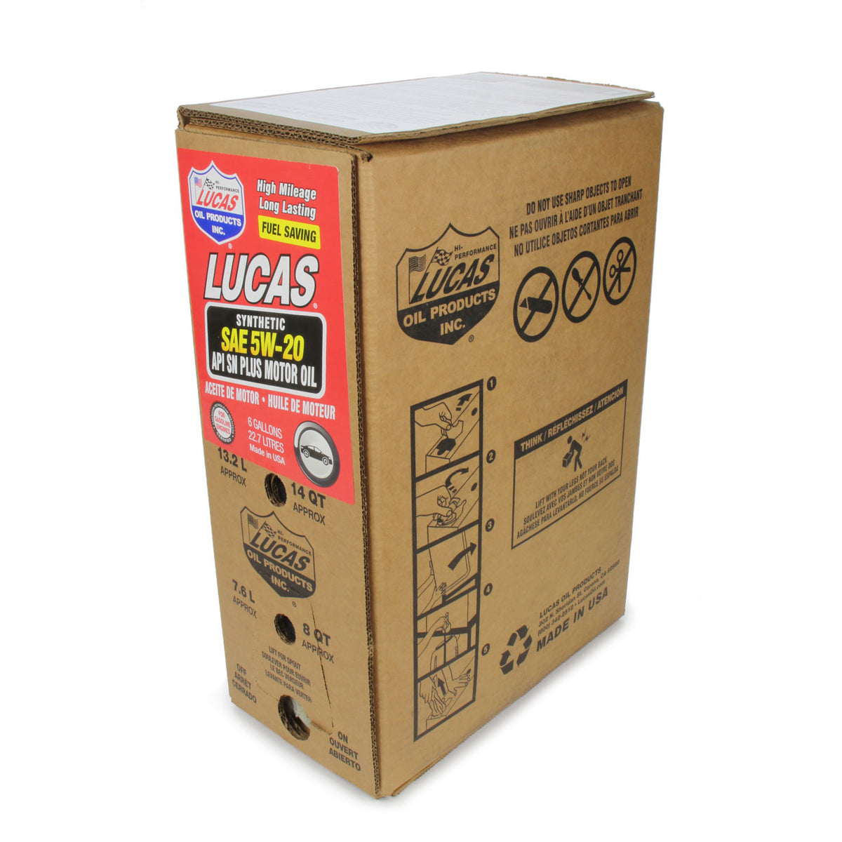 Lucas Fuel Saving Motor Oil - 5W20 - Bag In Box - Synthetic - 6 Gallon