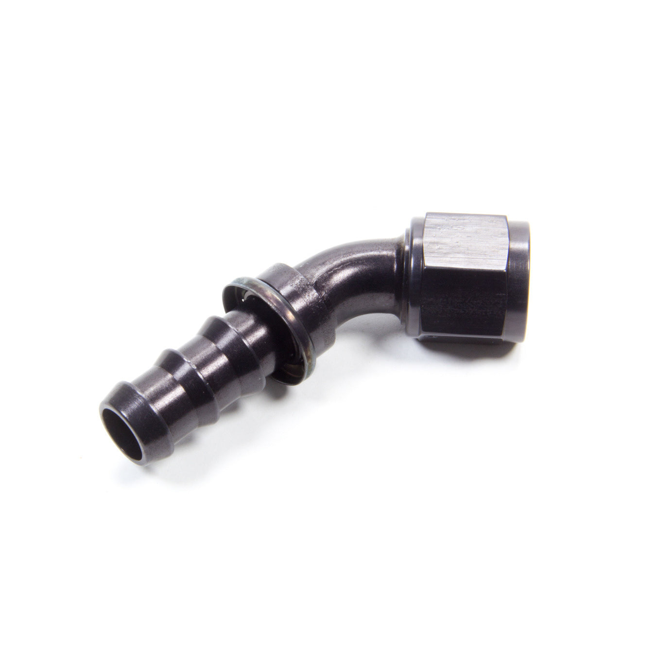 Aeroquip AQP Socketless 45 Degree 10 AN Hose Barb to 10 AN Female Hose End - Black