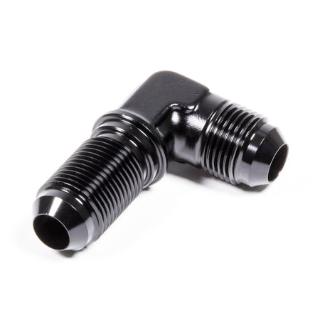 Triple X Bulkhead Fitting 90 Degree 6 AN Male to 6 AN Male Bulkhead Aluminum - Black Anodize