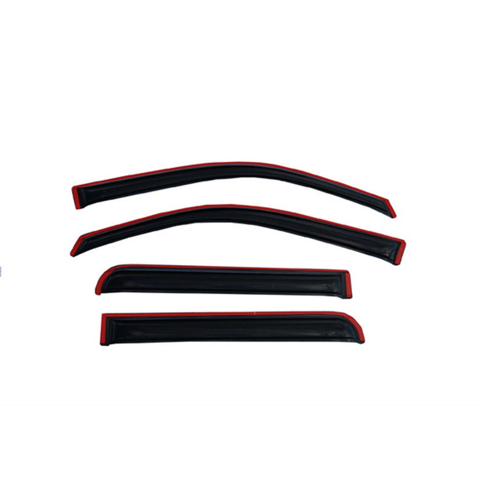Auto Ventshade Front / Rear In-Channel Ventvisor - Stick-On - Dark Smoke - Crew Cab - Ford Fullsize Truck 2009-13