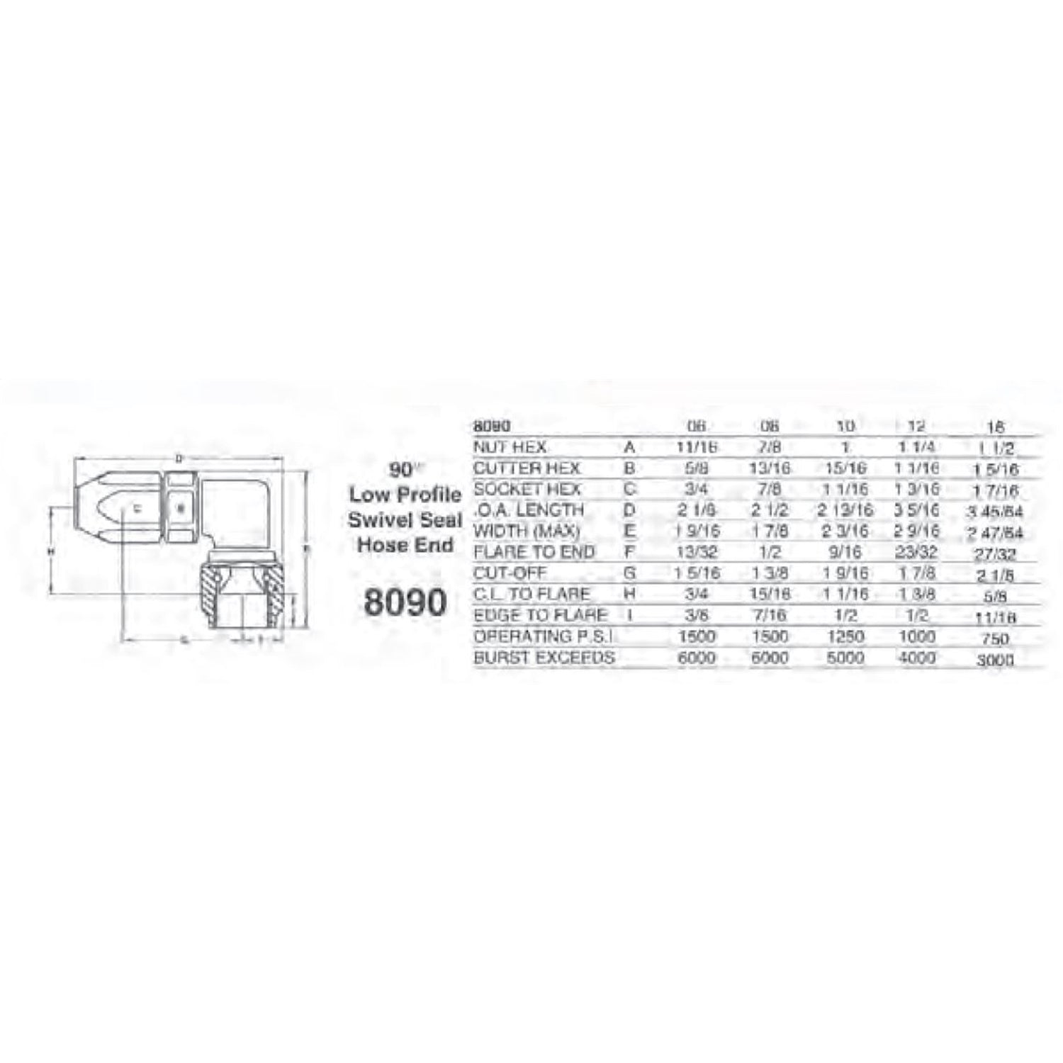 Earl's Low Profile 90 Swivel-Seal Hose End -10 AN