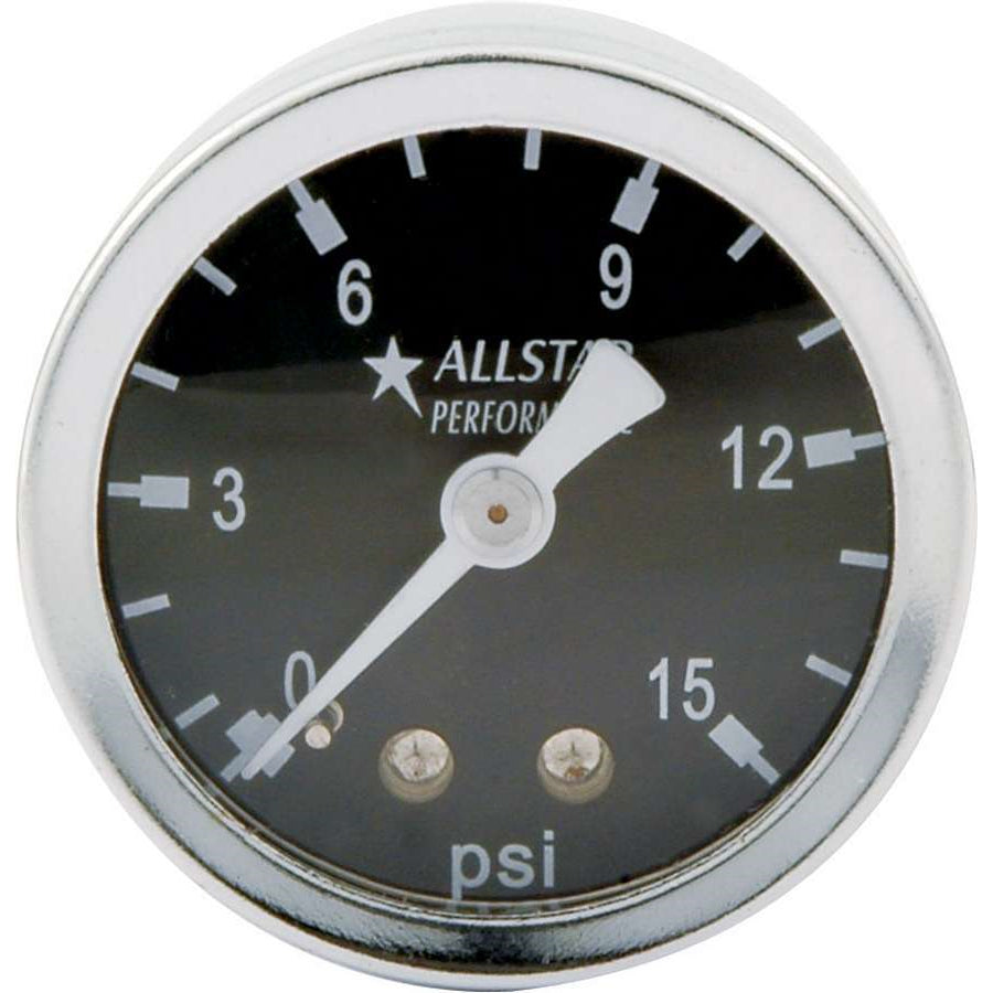 Allstar Performance 0-15 PSI 1-1/2" Gauge - Glycerin Filled