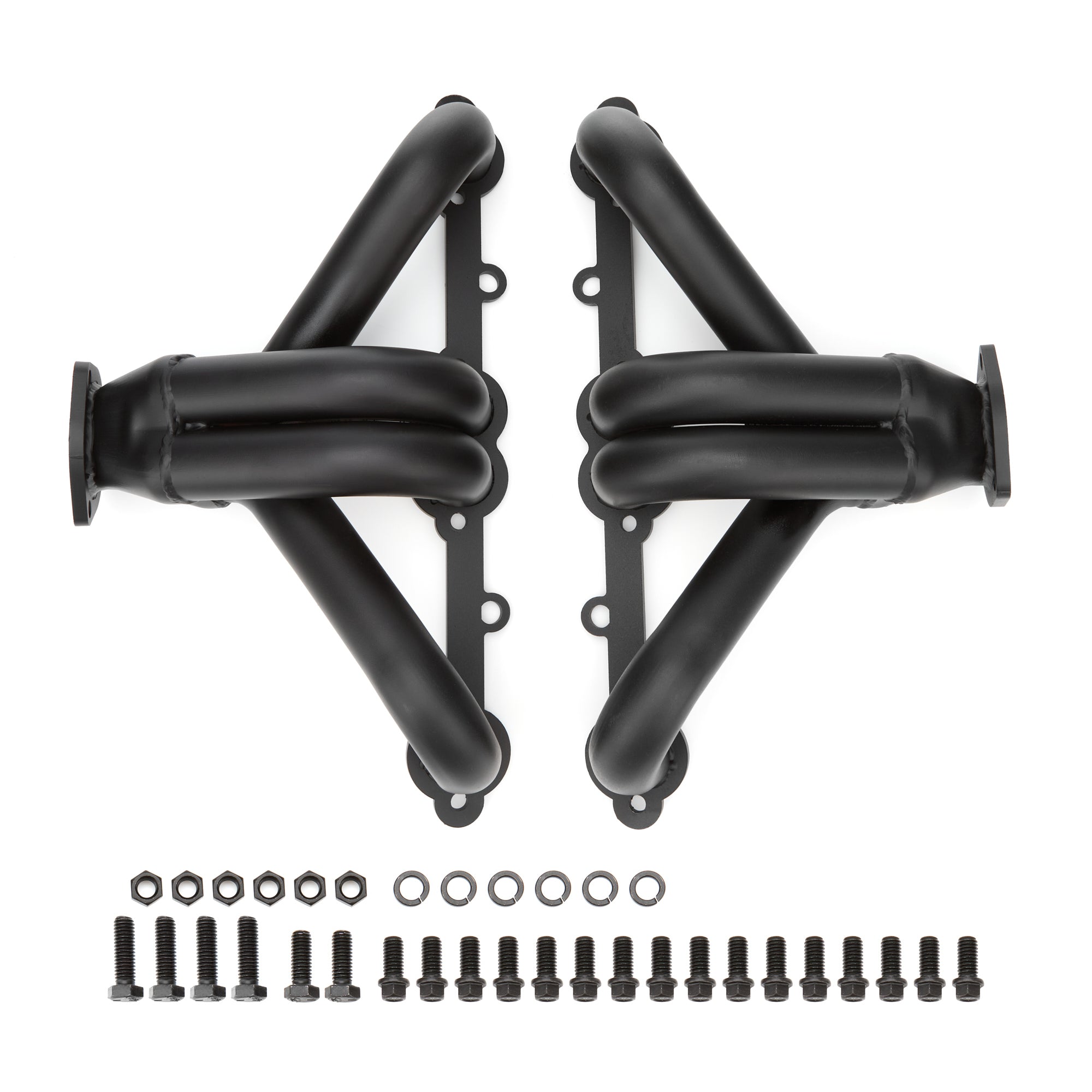 Flowtech Block Hugger Headers - Universal - SB Chevy 265/400 - 1.625" - 2.5" Collector - Black Paint