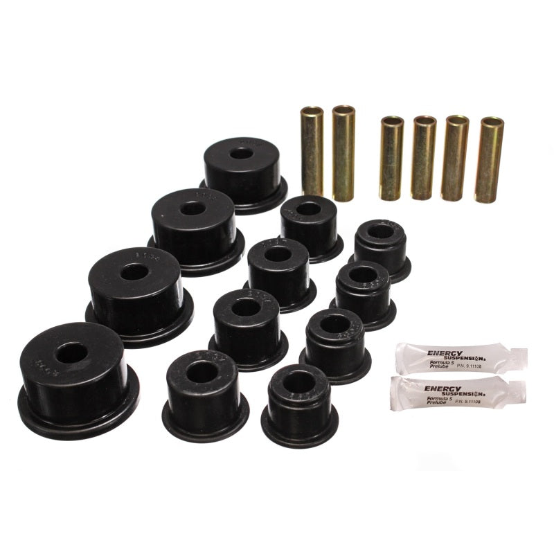 Energy Suspension Hyper-Flex Rear Leaf Spring Bushing Kit - Black / Cadmium - Jeep SJ 1984-91 / Jeep ZJ 1984-98